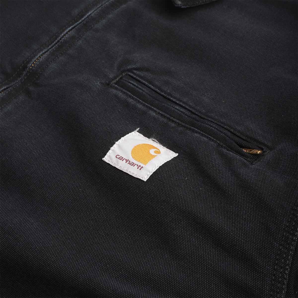 Carhartt WIP OG Detroit Jacket, Black Black (Stone Canvas), Detail Shot 2