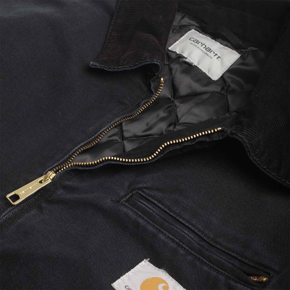 Carhartt WIP OG Detroit Jacket, Black Black (Stone Canvas), Detail Shot 3