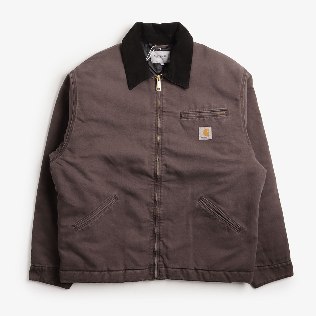 Carhartt WIP OG Detroit Jacket, Tobacco Black (Stone Canvas), Detail Shot 1