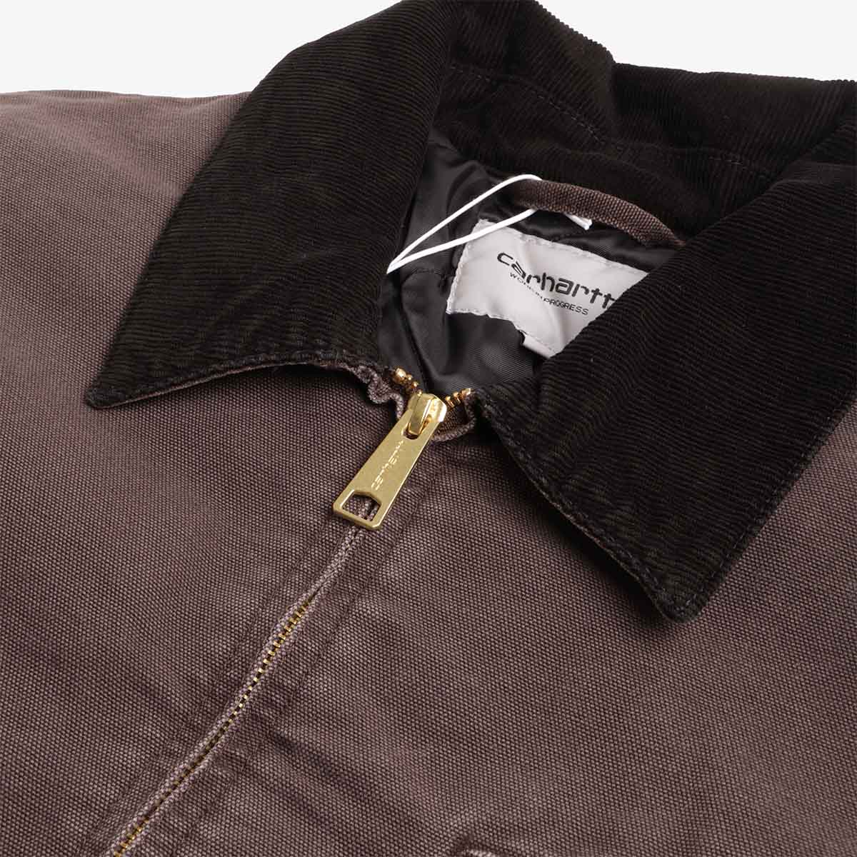 Carhartt WIP OG Detroit Jacket, Tobacco Black (Stone Canvas), Detail Shot 4