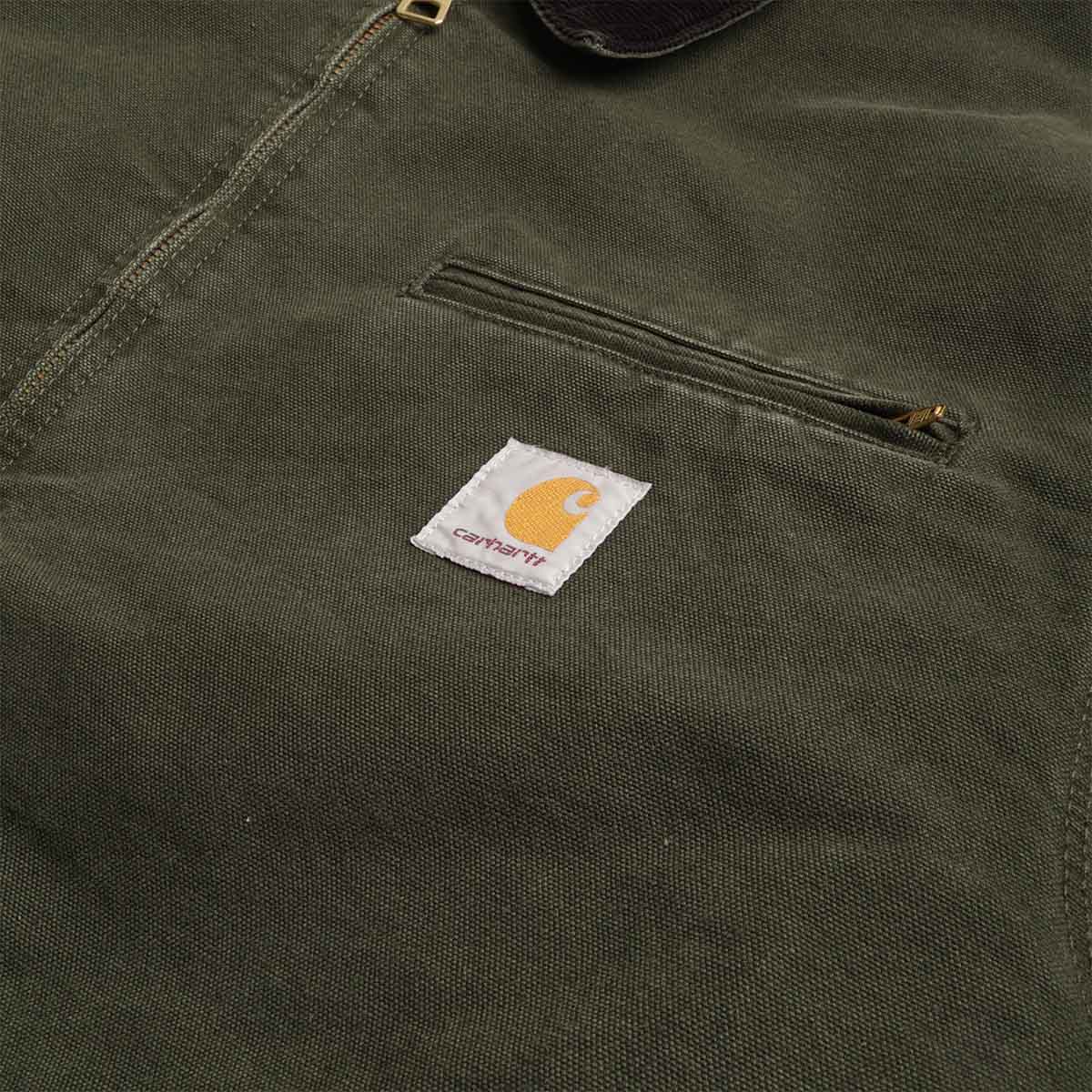 Carhartt WIP OG Detroit Jacket, Olive Black Stone Canvas, Detail Shot 2