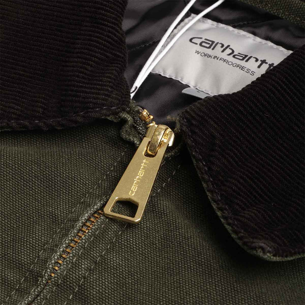 Carhartt WIP OG Detroit Jacket, Olive Black Stone Canvas, Detail Shot 3