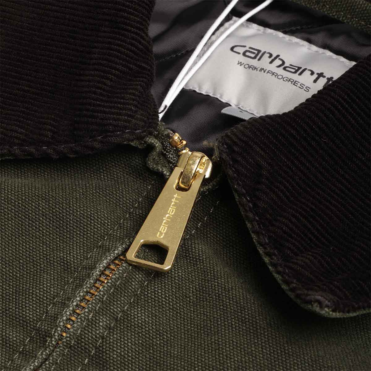 Carhartt WIP OG Detroit Jacket, Olive Black Stone Canvas, Detail Shot 3