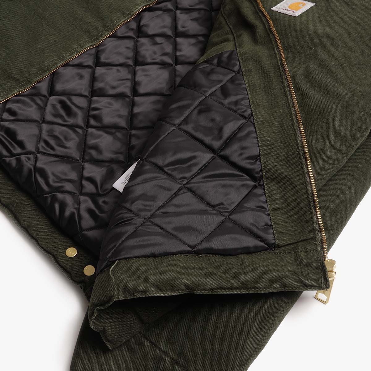 Carhartt WIP OG Detroit Jacket, Olive Black Stone Canvas, Detail Shot 6