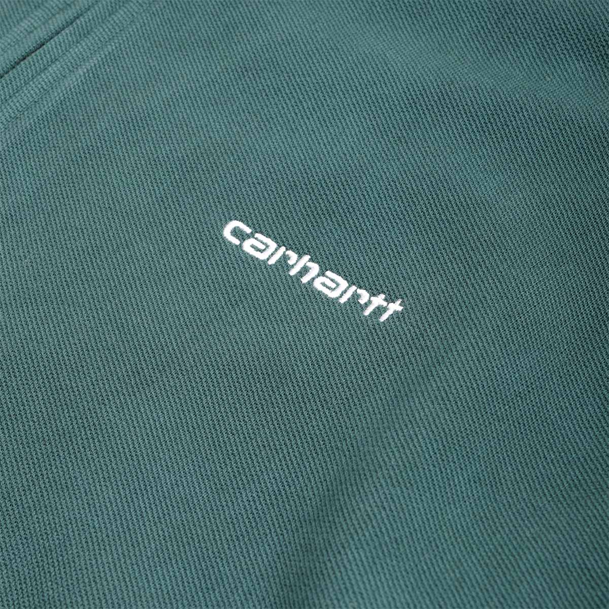 main Carhartt WIP Pique Script Sweatshirt, Dark Fir White (Garment Dyed), Detail Shot 3