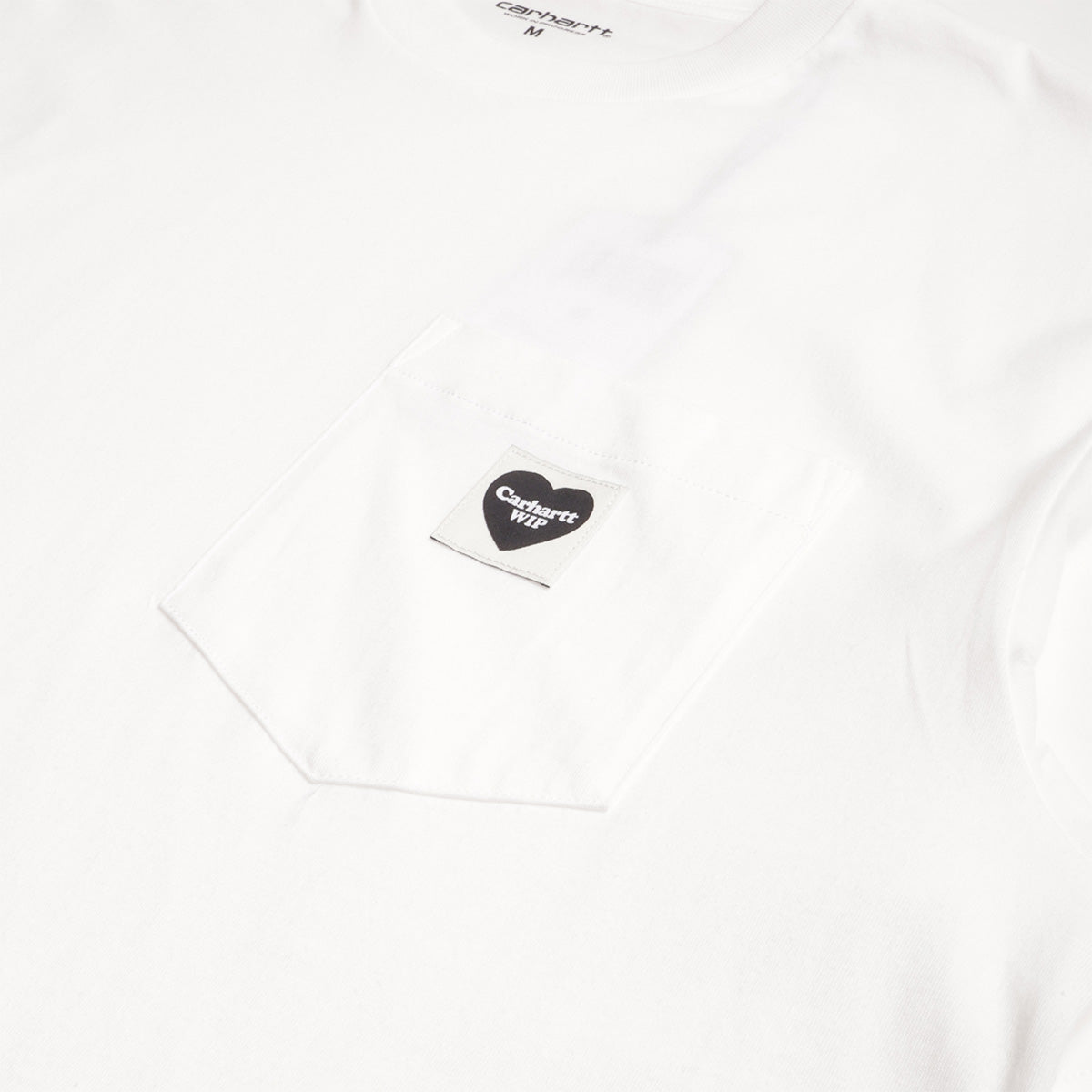 Carhartt WIP Pocket Heart T-Shirt, White Black, Detail Shot 2