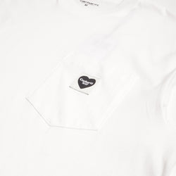 thumbnail Carhartt WIP Pocket Heart T-Shirt, White Black, Detail Shot 2