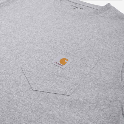 Carhartt WIP Pocket T-Shirt, Grey Heather, Detail Shot 5