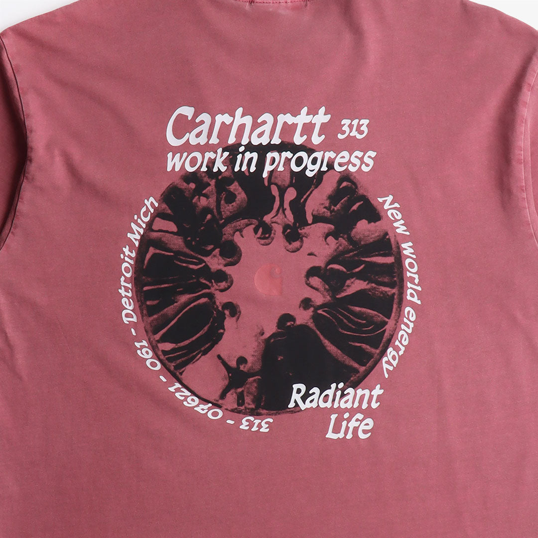 Carhartt WIP Radiant T-Shirt, Punch (Pigment Garment Dyed), Detail Shot 2