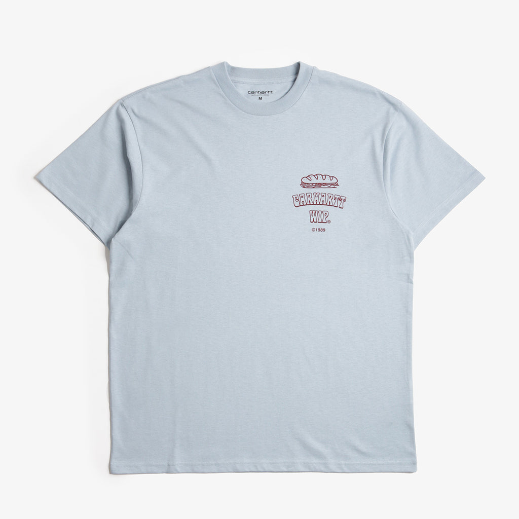 Carhartt WIP Sandwich T-Shirt, Blue Fog, Detail Shot 2