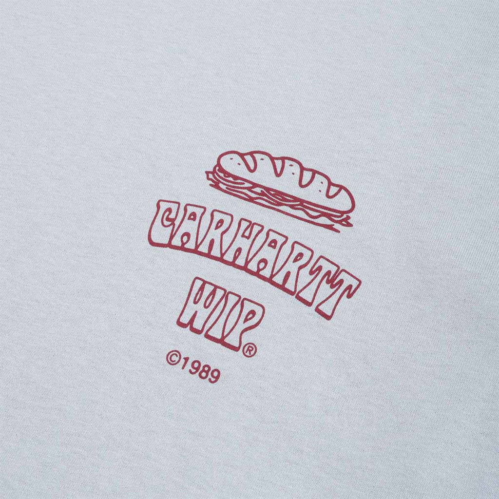 Carhartt WIP Sandwich T-Shirt, Blue Fog, Detail Shot 3