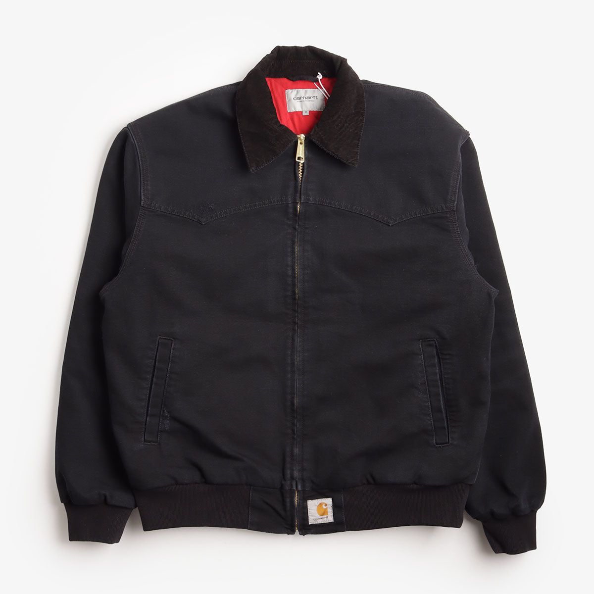 Carhartt WIP Santa Fe Jacket, Black (Grind Wash), Detail Shot 1