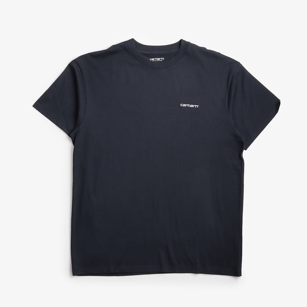 Carhartt WIP Script Embroidery T-Shirt, Deep Night White, Detail Shot 1
