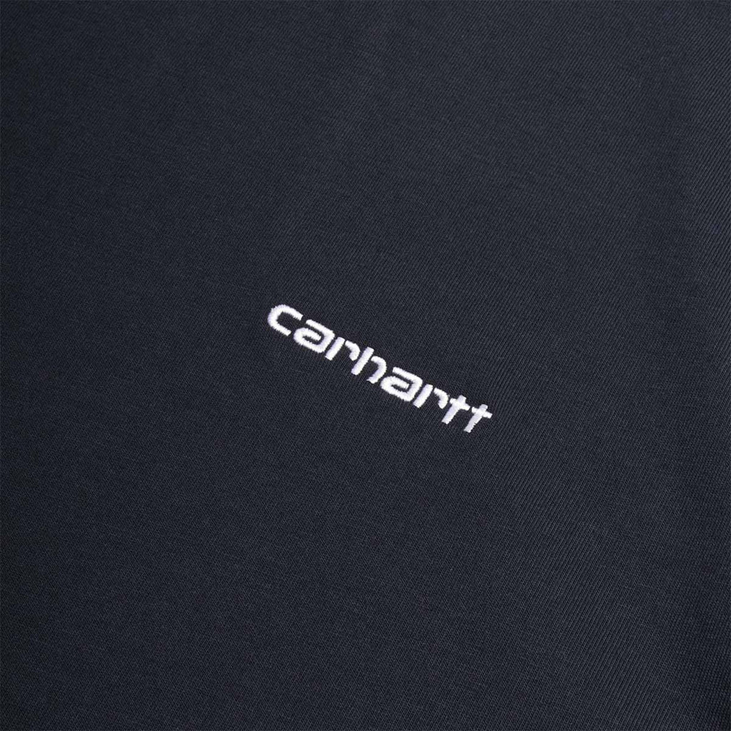 Carhartt WIP Script Embroidery T-Shirt, Deep Night White, Detail Shot 2