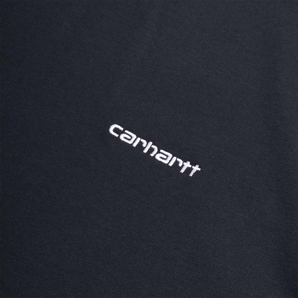 main Carhartt WIP Script Embroidery T-Shirt, Deep Night White, Detail Shot 2