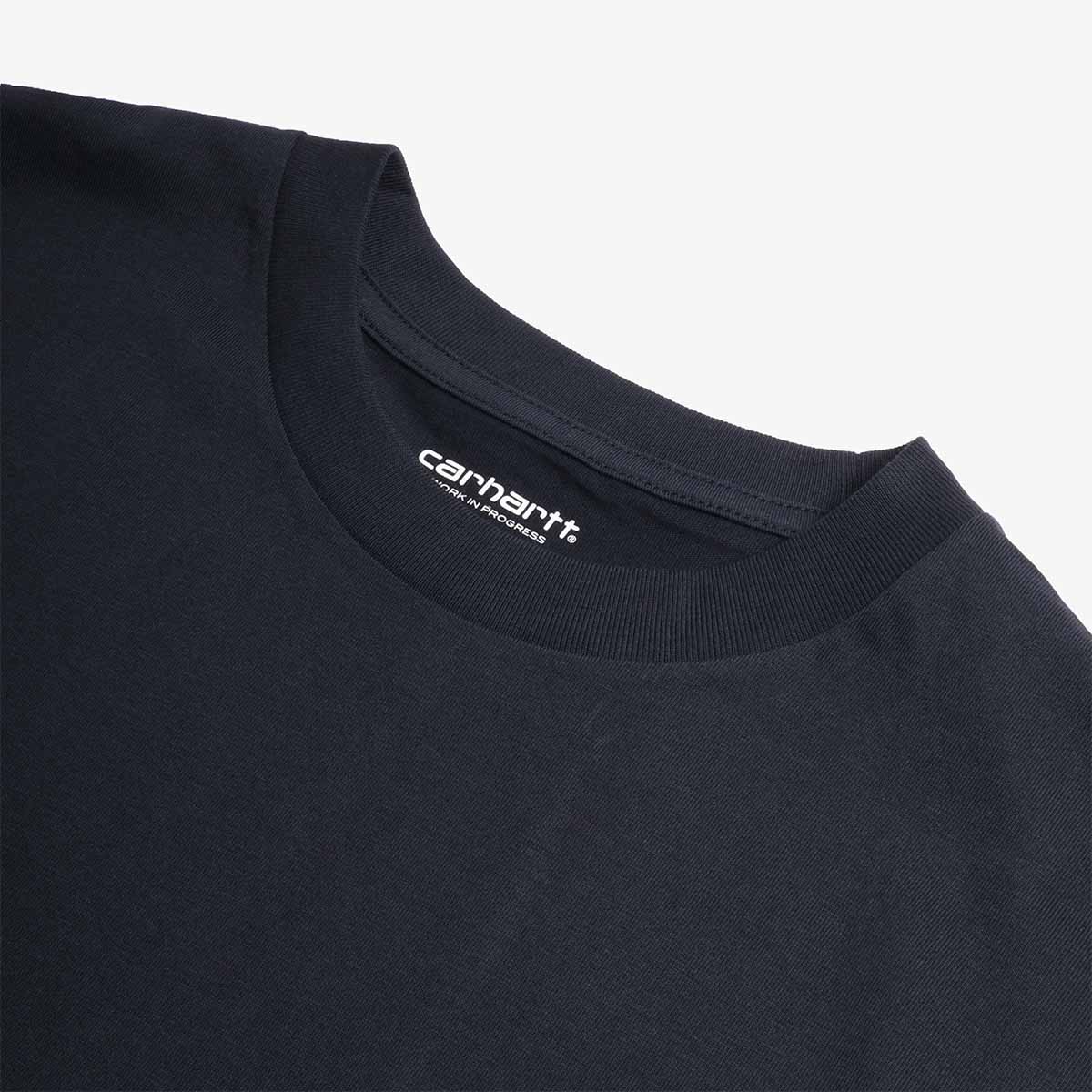 Carhartt WIP Script Embroidery T-Shirt, Deep Night White, Detail Shot 3