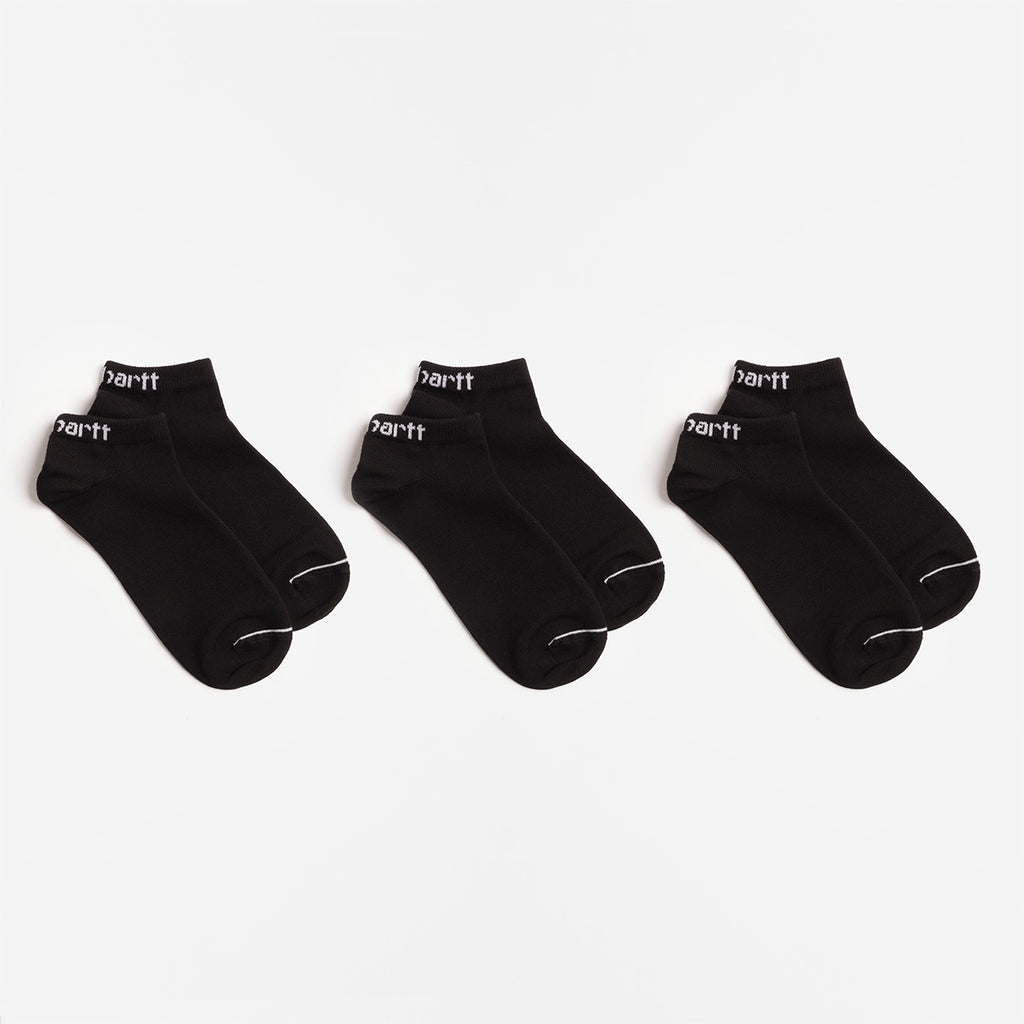 Carhartt WIP Script Sneakers Socks 3 Pack, Black White + Black White, Detail Shot 2
