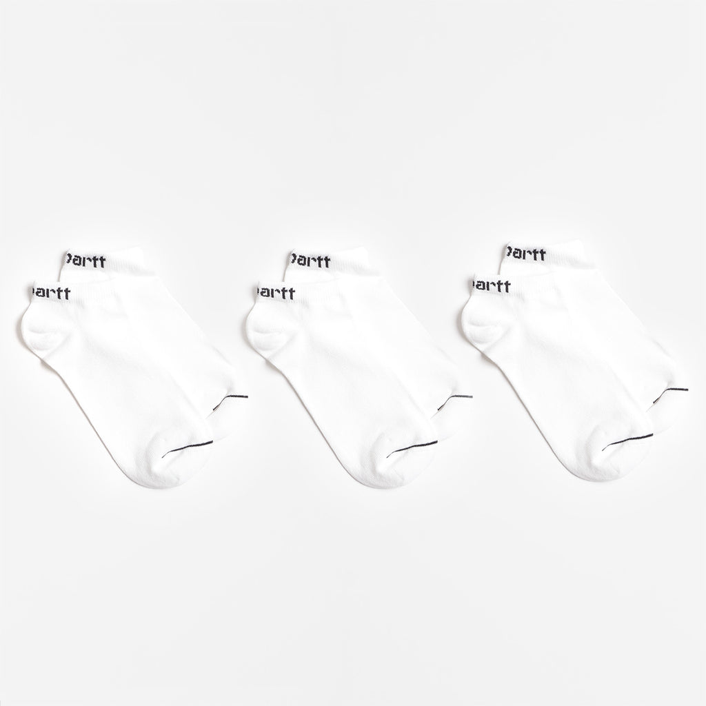 Carhartt WIP Script Sneakers Socks 3 Pack, White Black + White Black, Detail Shot 2