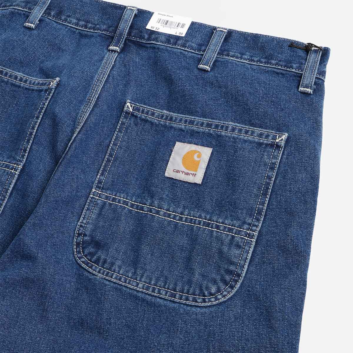 Carhartt WIP Simple Shorts, Blue (Stone Washed), Detail Shot 4