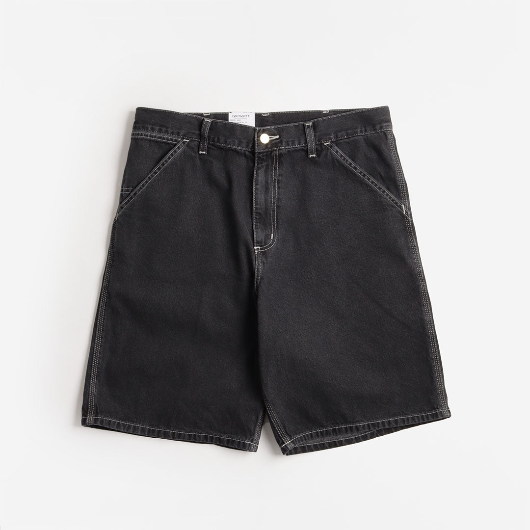 Carhartt WIP Simple Shorts, Black (Heavy Stone Wash), Detail Shot 1