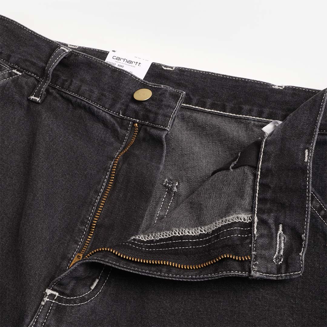 Carhartt WIP Simple Shorts, Black (Heavy Stone Wash), Detail Shot 2