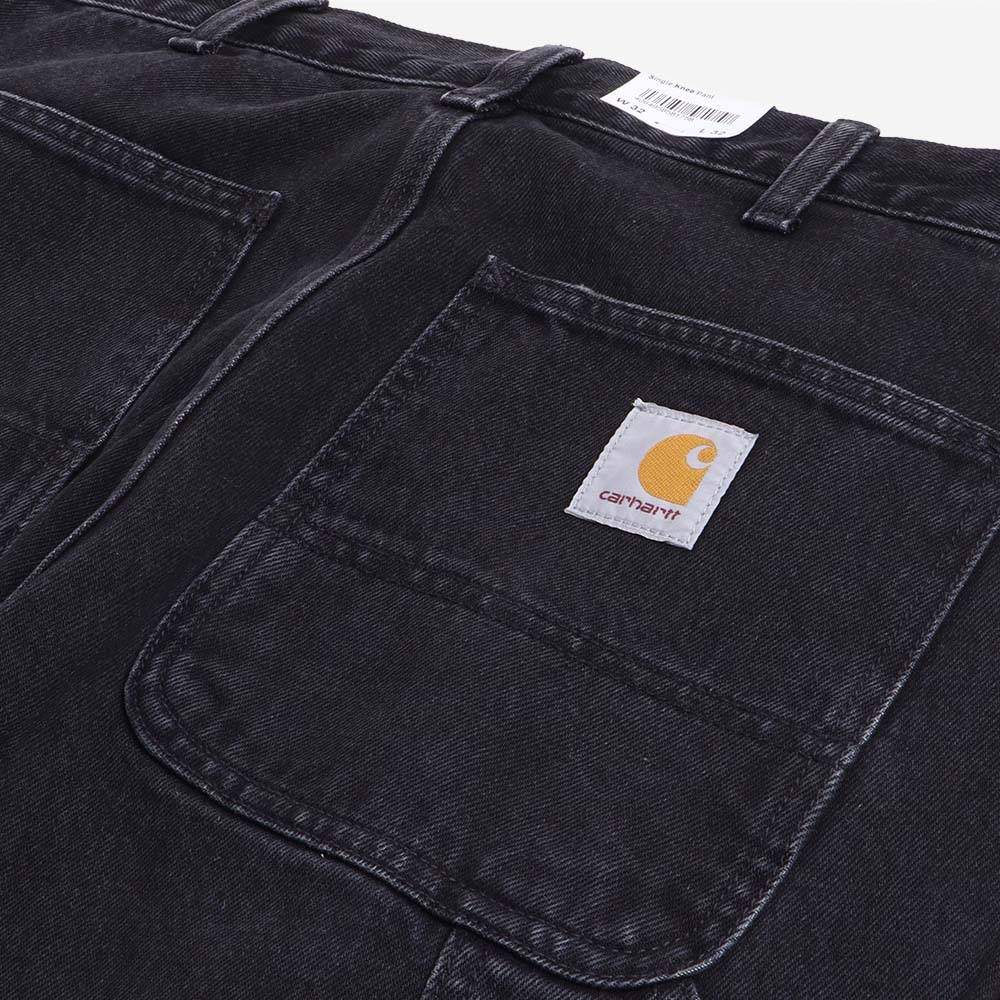main Carhartt WIP Single Knee Pant, Black (Stone Washed), Detail Shot 4
