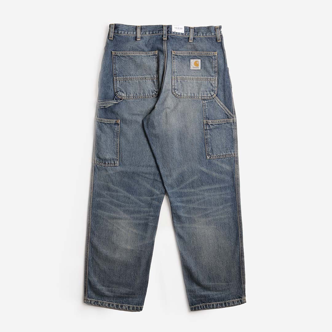 Carhartt WIP Single Knee Pant, Blue (Worn Used Wash), Detail Shot 2