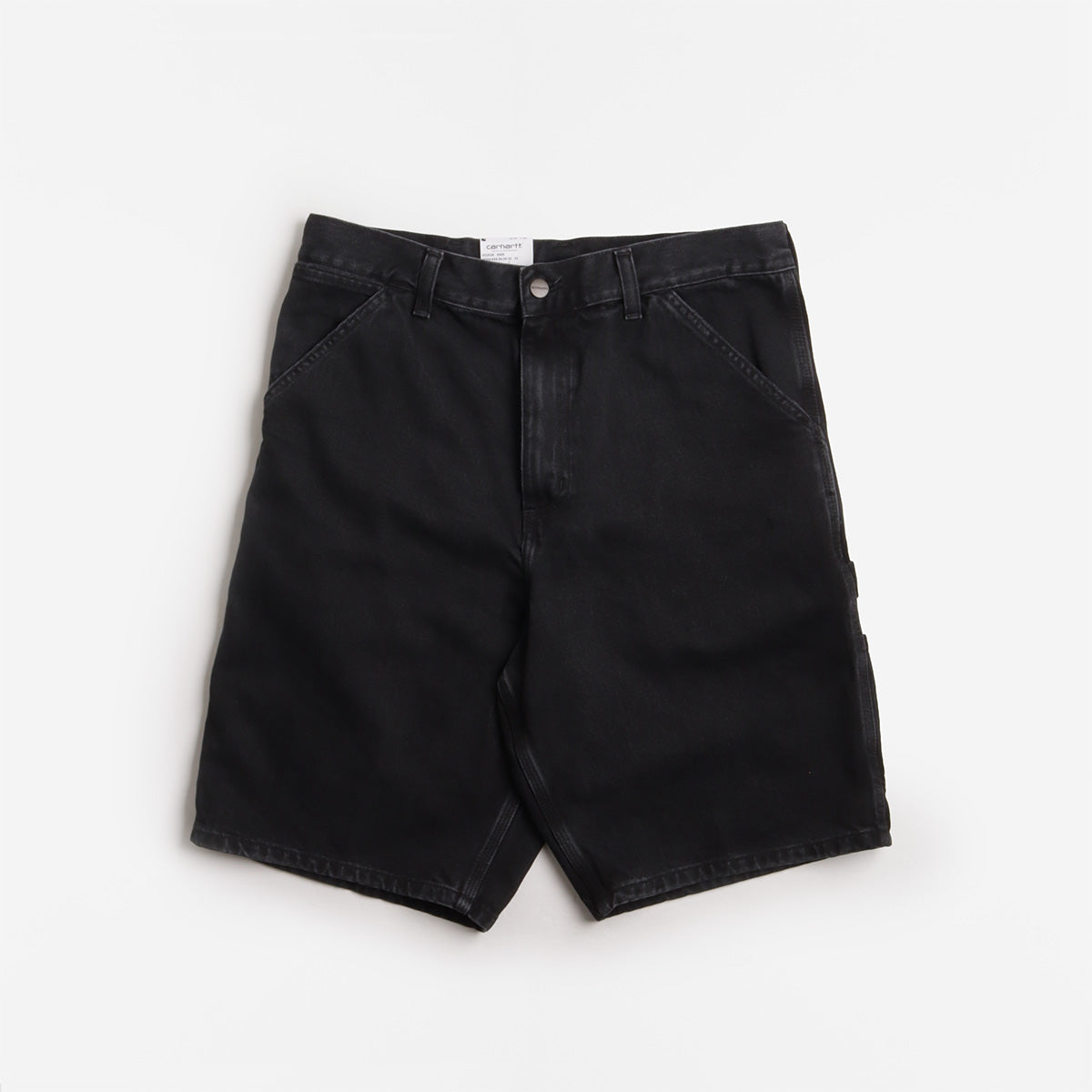 Carhartt WIP Single Knee Shorts, Black (Stone Washed), Detail Shot 1