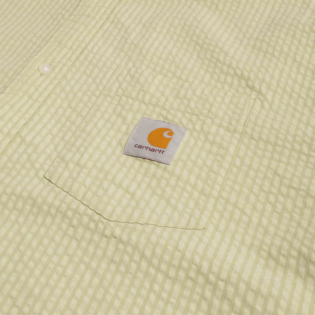 Carhartt WIP Toland Shirt, Toland Stripe Pale Olive, Detail Shot 2