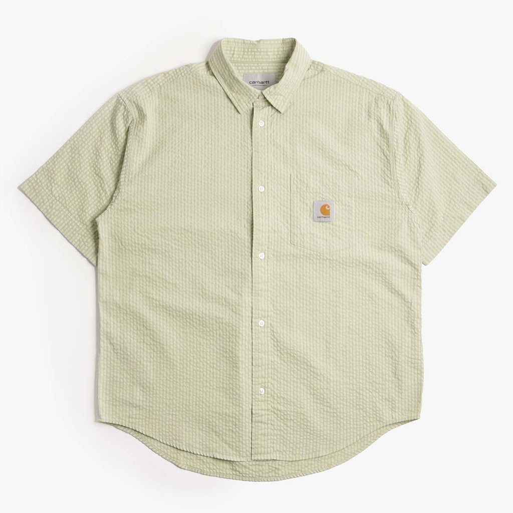 Carhartt WIP Toland Shirt, Toland Stripe Pale Olive, Detail Shot 1