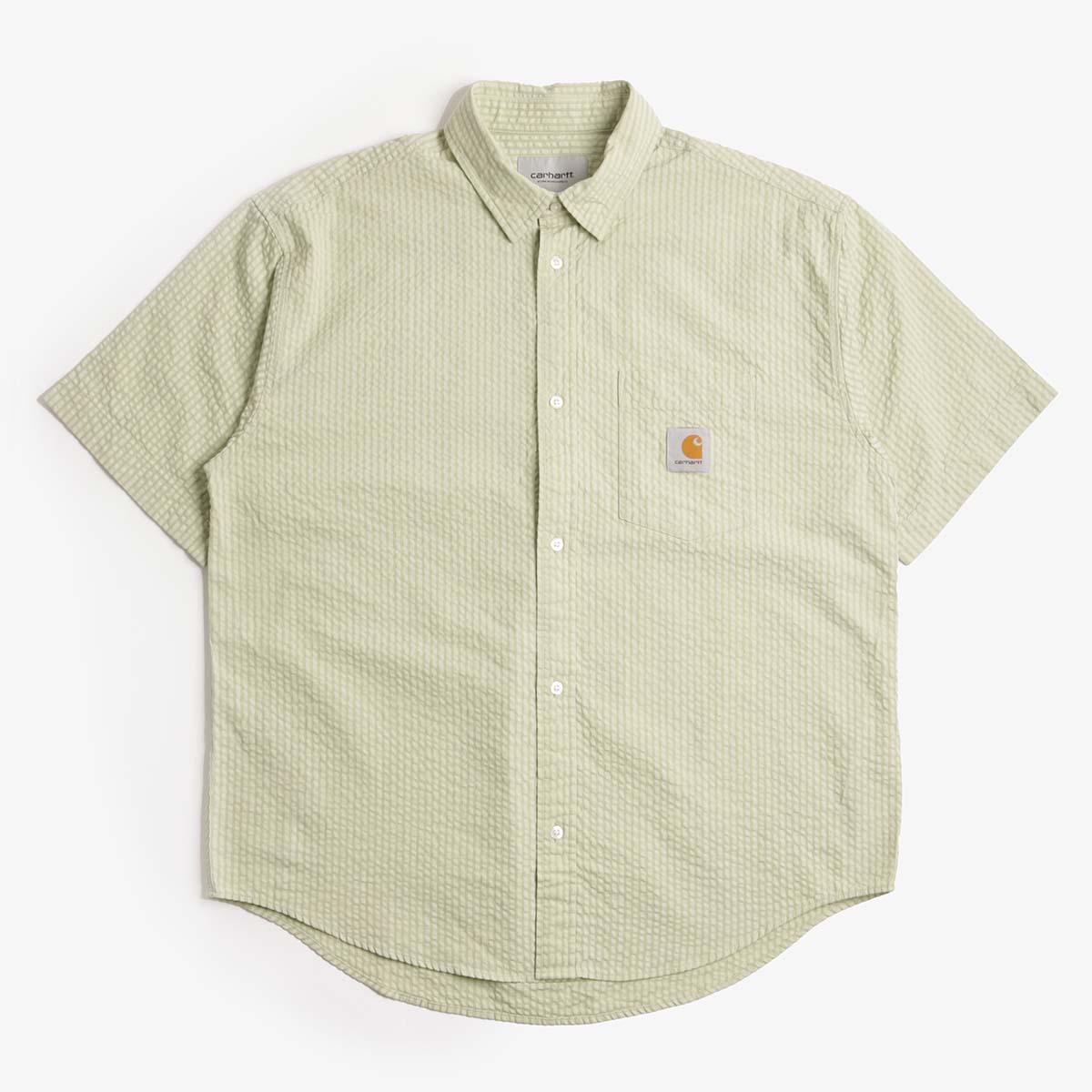 Carhartt WIP Toland Shirt, Toland Stripe Pale Olive, Detail Shot 1