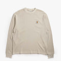 Carhartt WIP Vista Waffle Long Sleeve T-Shirt, Fleur De Sel (Garment Dyed), Detail Shot 1