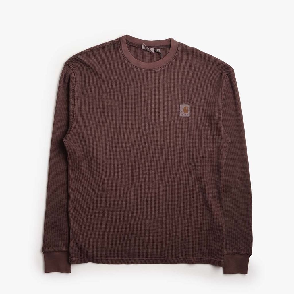 Carhartt WIP Vista Waffle Long Sleeve T-Shirt, Palisander (Garment Dyed), Detail Shot 1