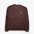 Carhartt WIP Vista Waffle Long Sleeve T-Shirt, Palisander (Garment Dyed), Detail Shot 1