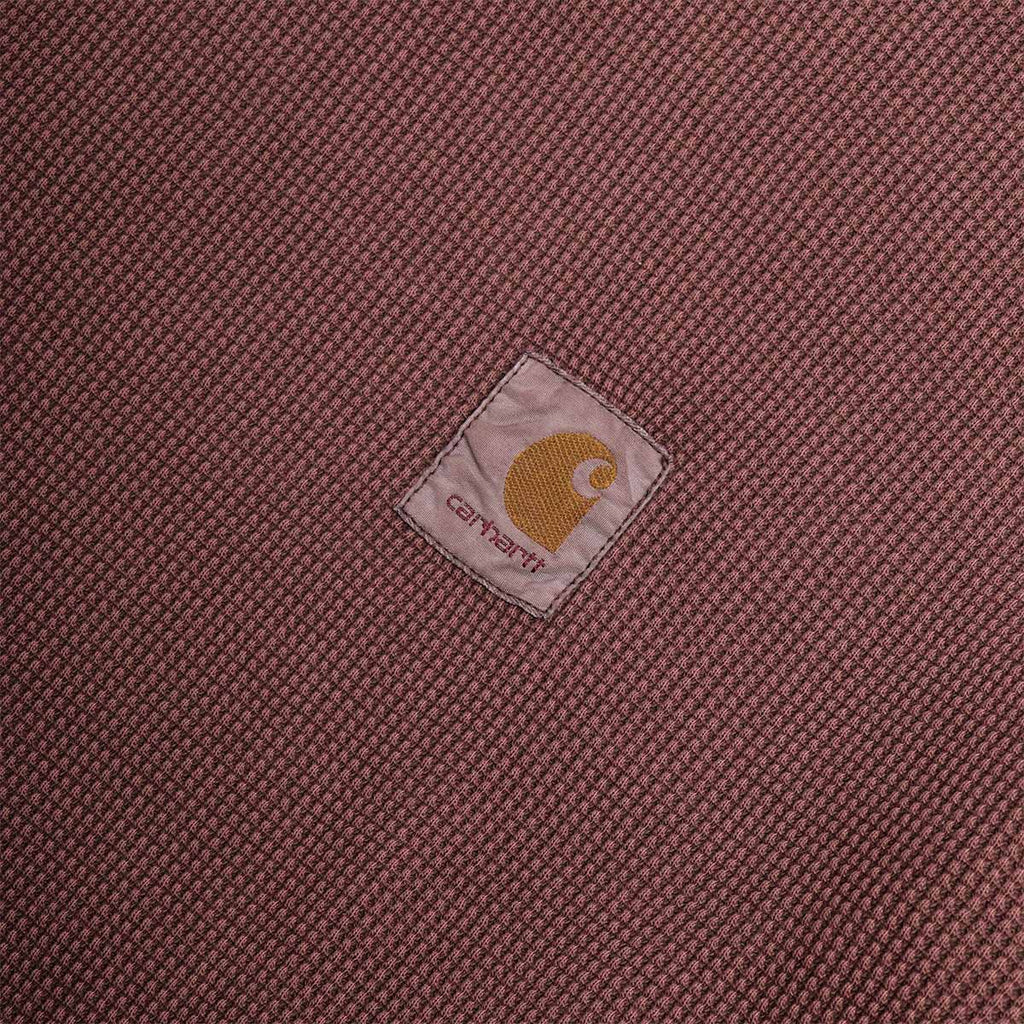 Carhartt WIP Vista Waffle Long Sleeve T-Shirt, Palisander (Garment Dyed), Detail Shot 3