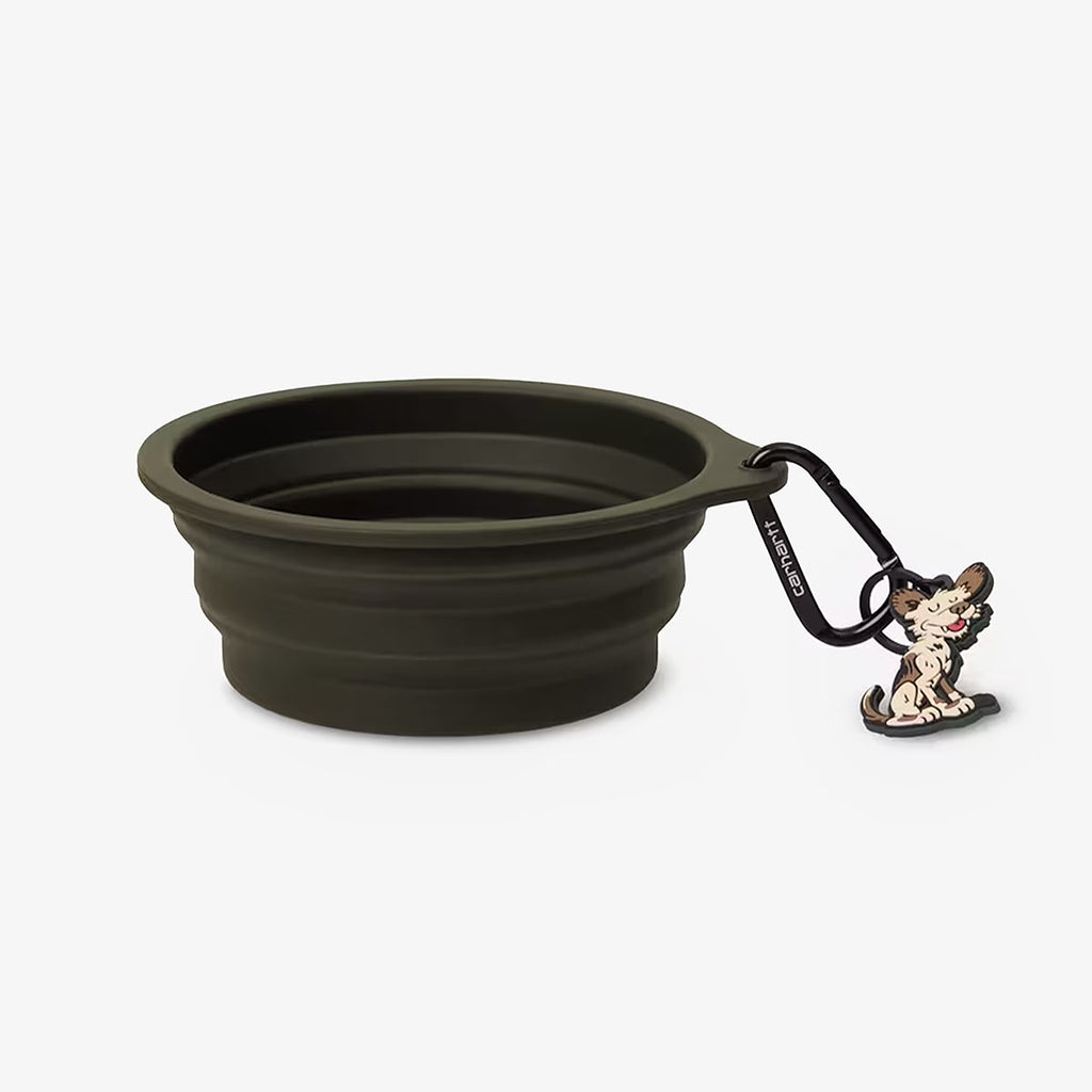 Carhartt WIP Wild Foldable Dog Bowl, Olive Wax, Detail Shot 1