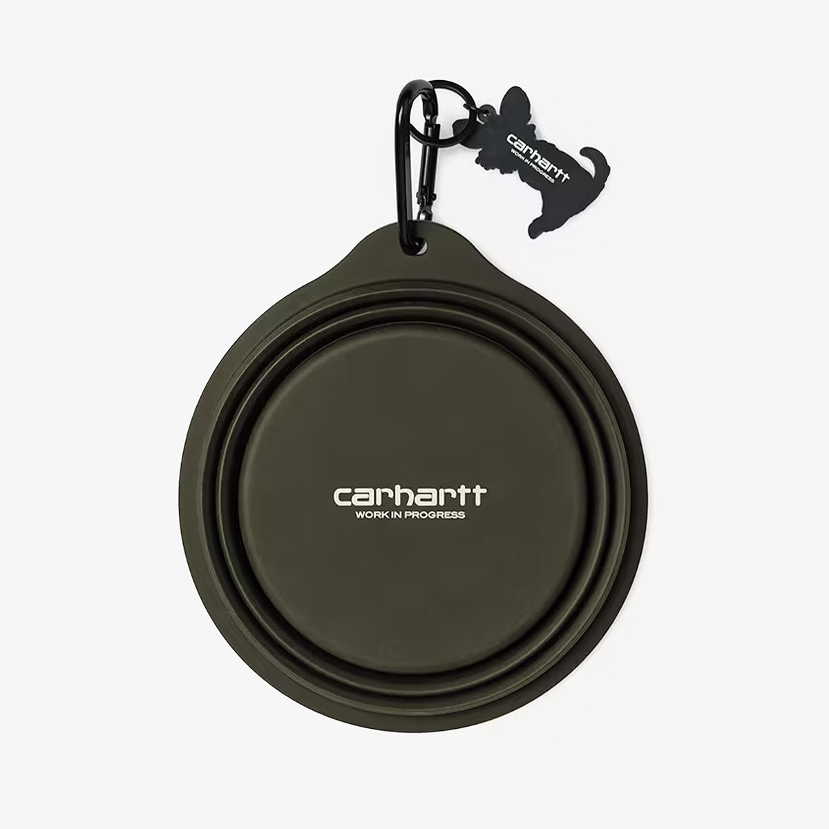 main Carhartt WIP Wild Foldable Dog Bowl, Olive Wax, Detail Shot 3