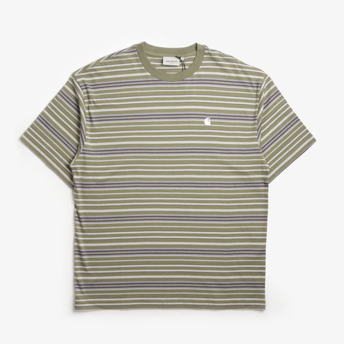 Carhartt WIP Zane T-Shirt, Zane Stripe Dollar Green, Detail Shot 1