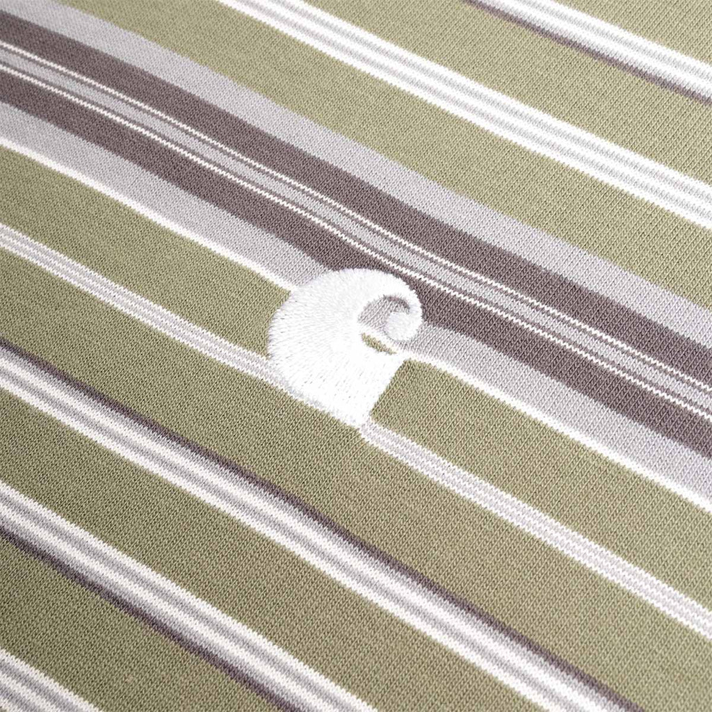 Carhartt WIP Zane T-Shirt, Zane Stripe Dollar Green, Detail Shot 3