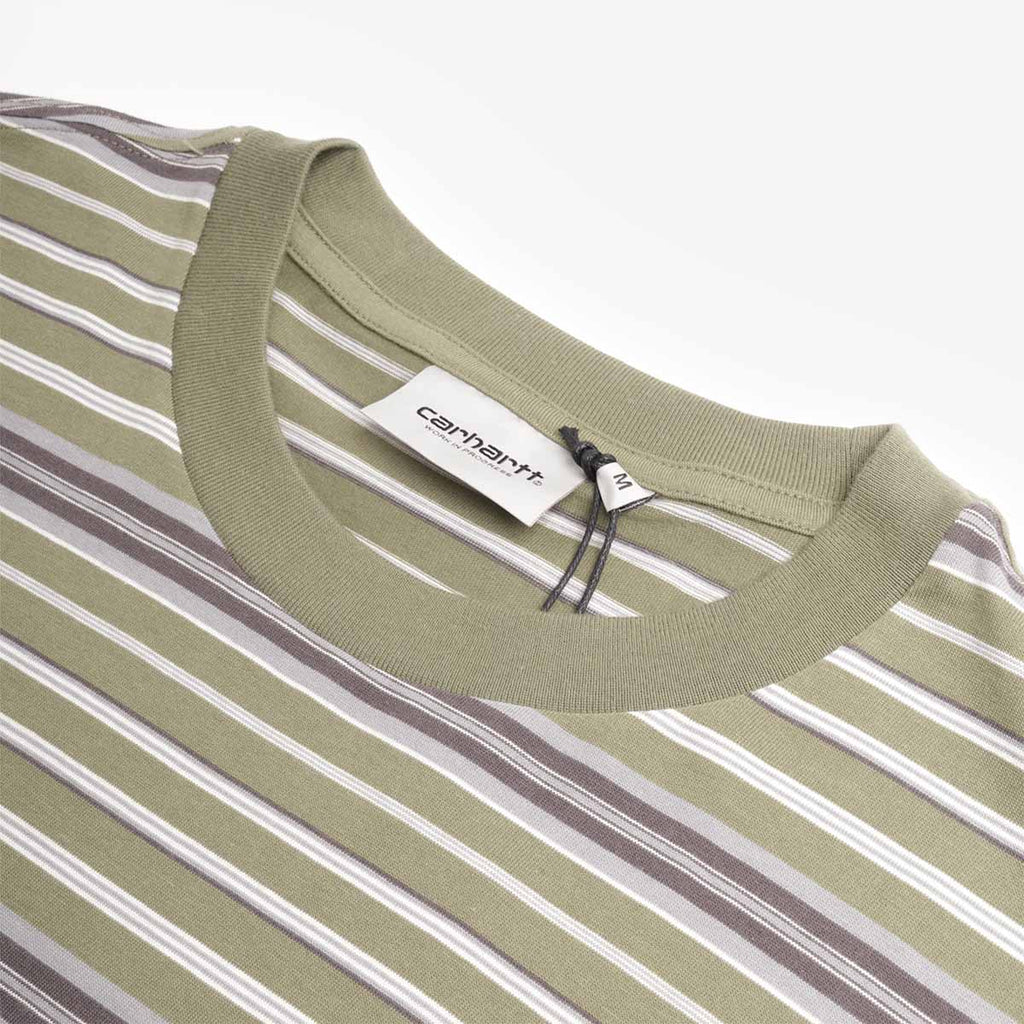 Carhartt WIP Zane T-Shirt, Zane Stripe Dollar Green, Detail Shot 4