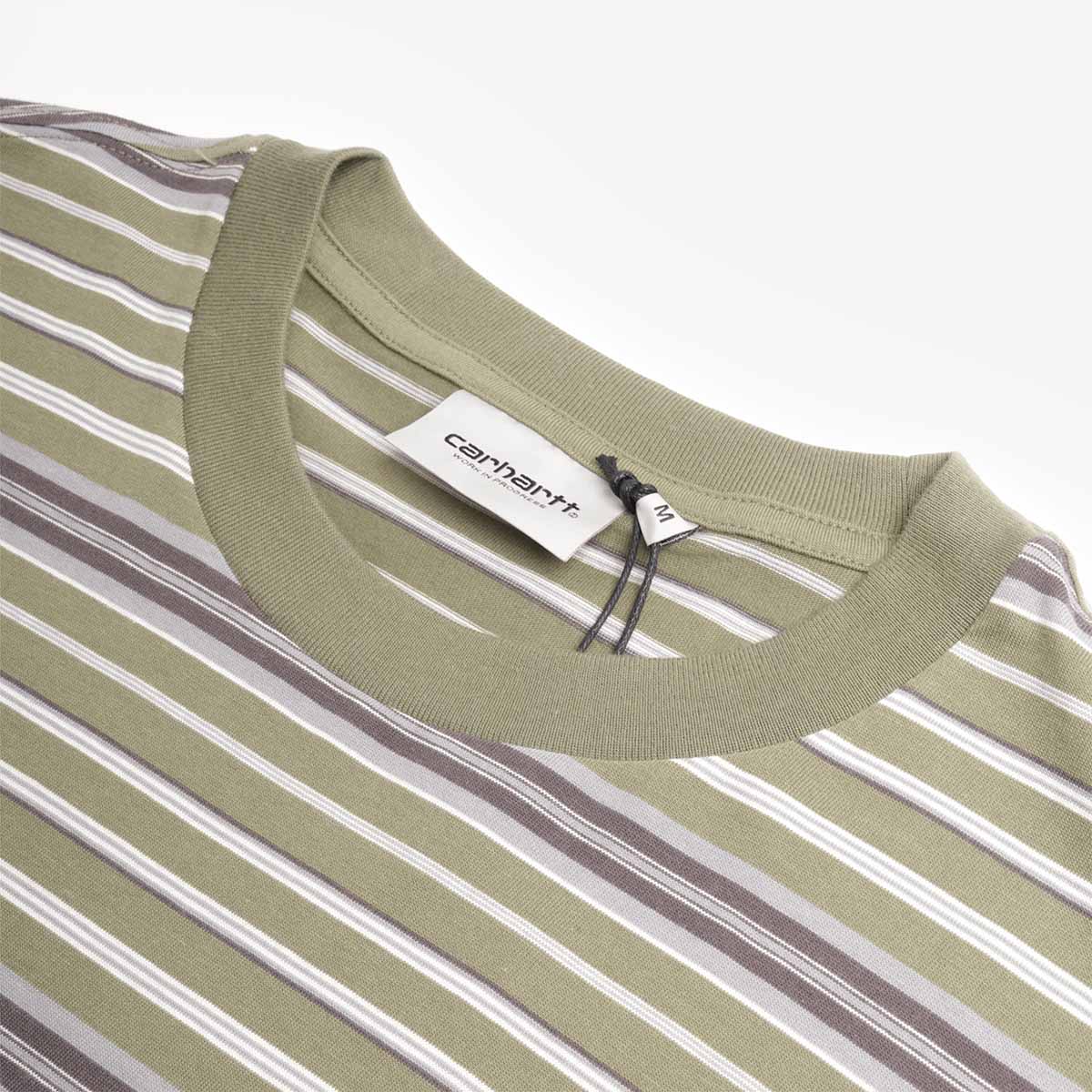 Carhartt WIP Zane T-Shirt, Zane Stripe Dollar Green, Detail Shot 4