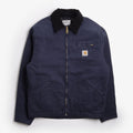 Carhartt WIP OG Detroit Jacket, Dark Navy Black (Stone Canvas), Detail Shot 1