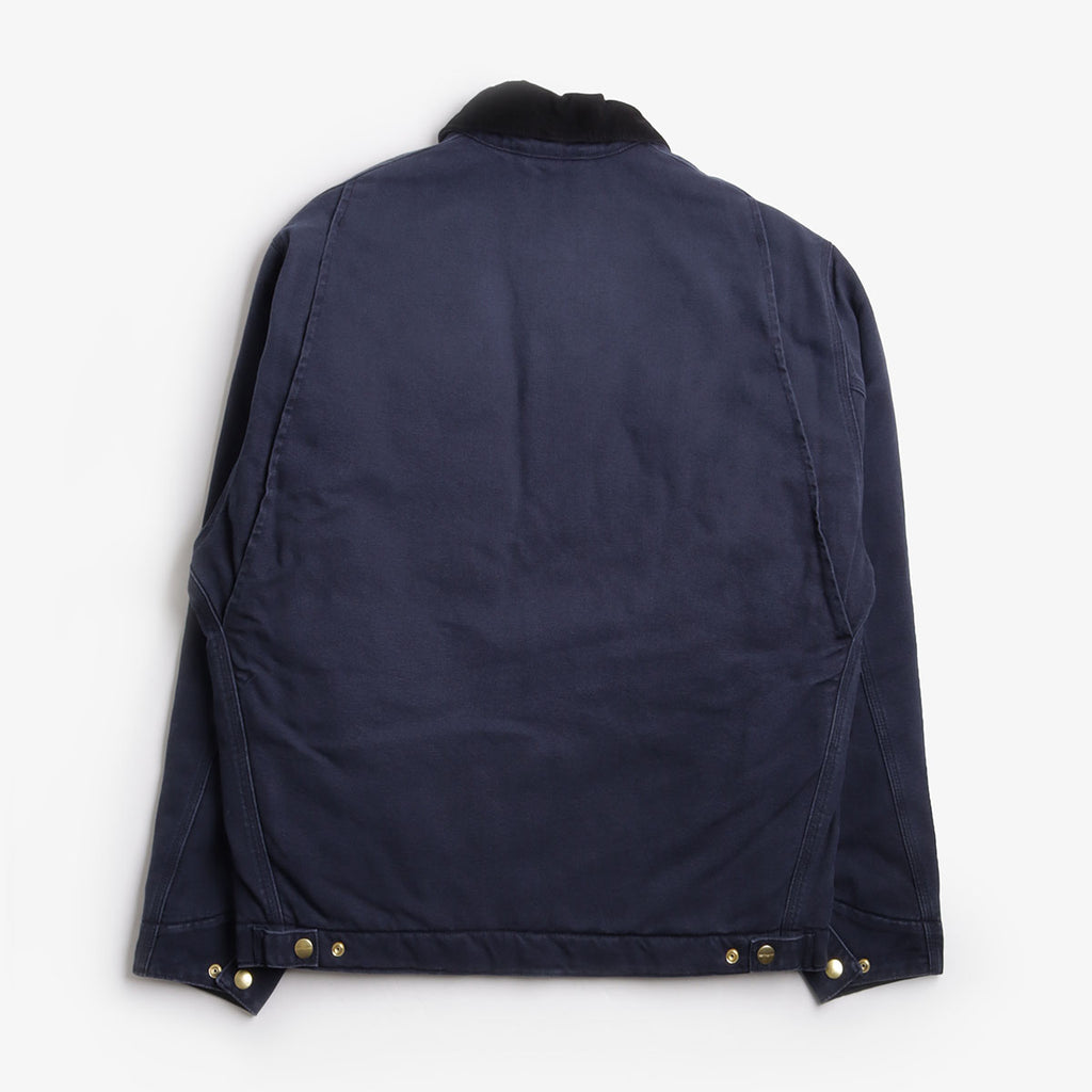 Carhartt WIP OG Detroit Jacket, Dark Navy Black (Stone Canvas), Detail Shot 2