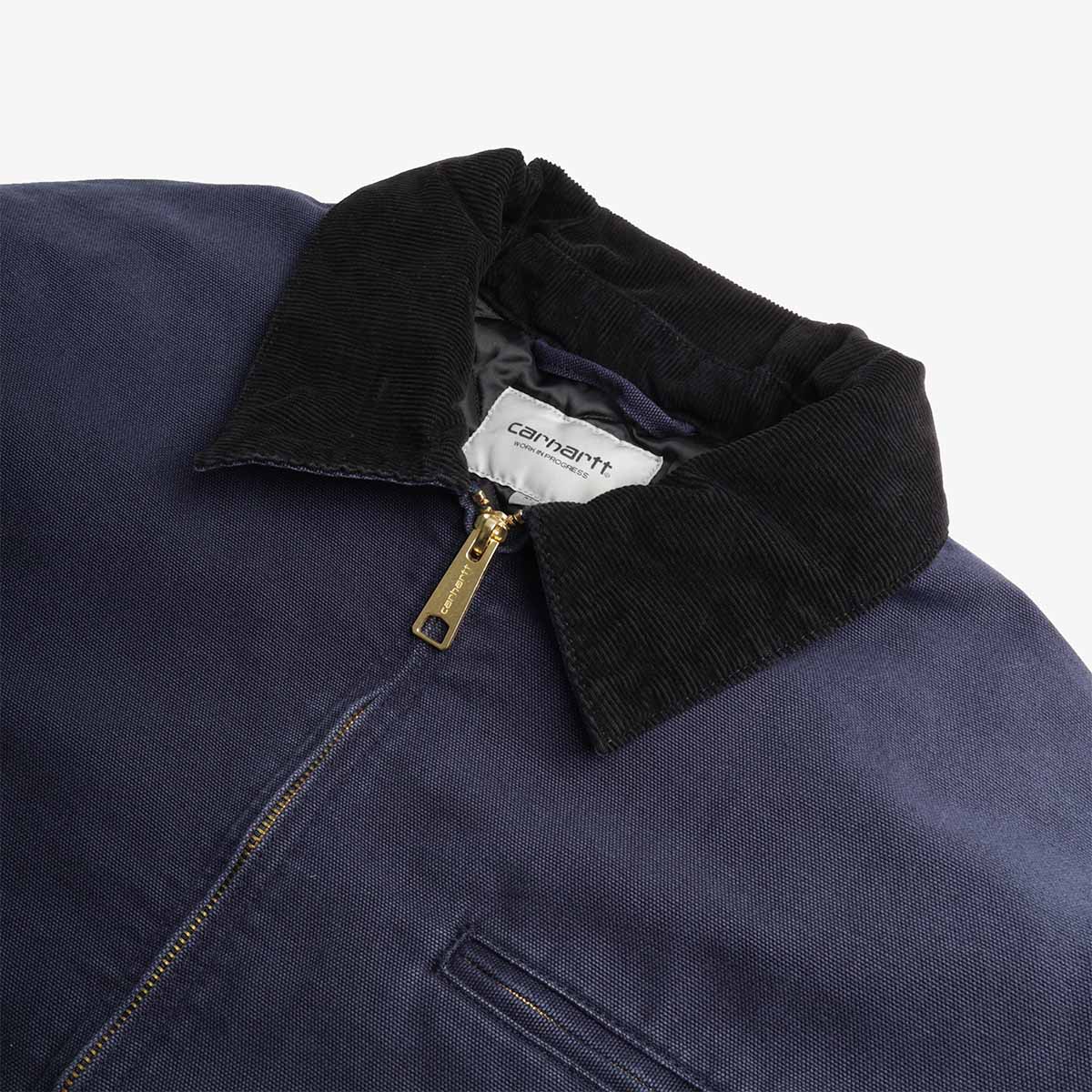 main Carhartt WIP OG Detroit Jacket, Dark Navy Black (Stone Canvas), Detail Shot 3