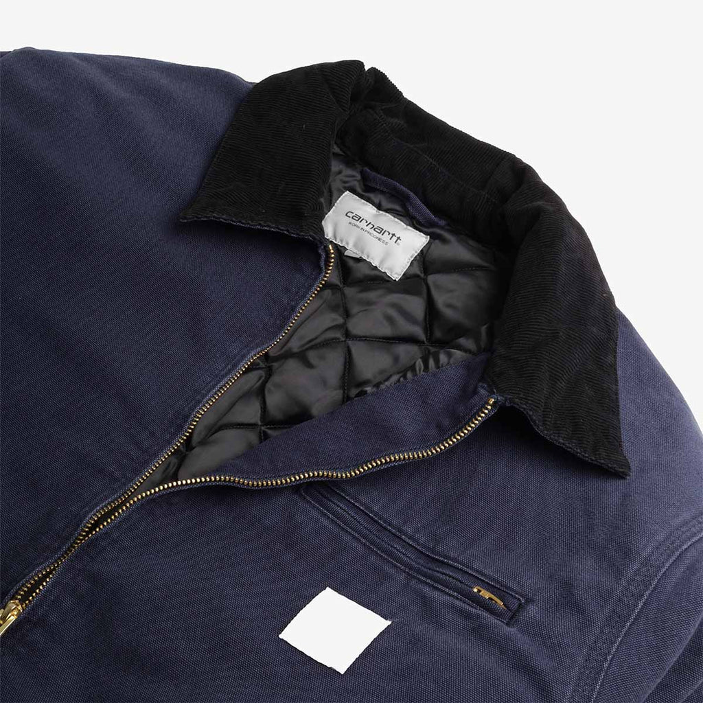 Carhartt WIP OG Detroit Jacket, Dark Navy Black (Stone Canvas), Detail Shot 4