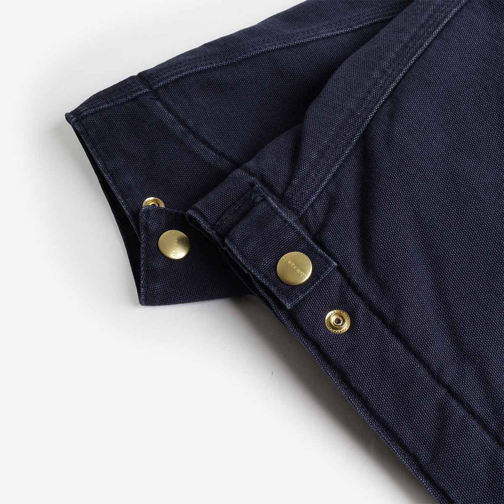 Carhartt WIP OG Detroit Jacket, Dark Navy Black (Stone Canvas), Detail Shot 6