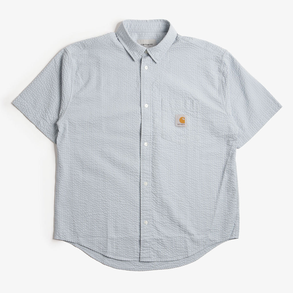 Carhartt WIP Toland Shirt, Toland Stripe Blue Fog, Detail Shot 1