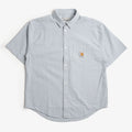 Carhartt WIP Toland Shirt, Toland Stripe Blue Fog, Detail Shot 1