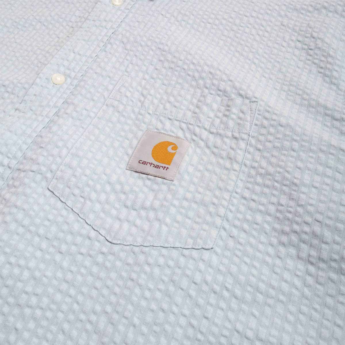 Carhartt WIP Toland Shirt, Toland Stripe Blue Fog, Detail Shot 2