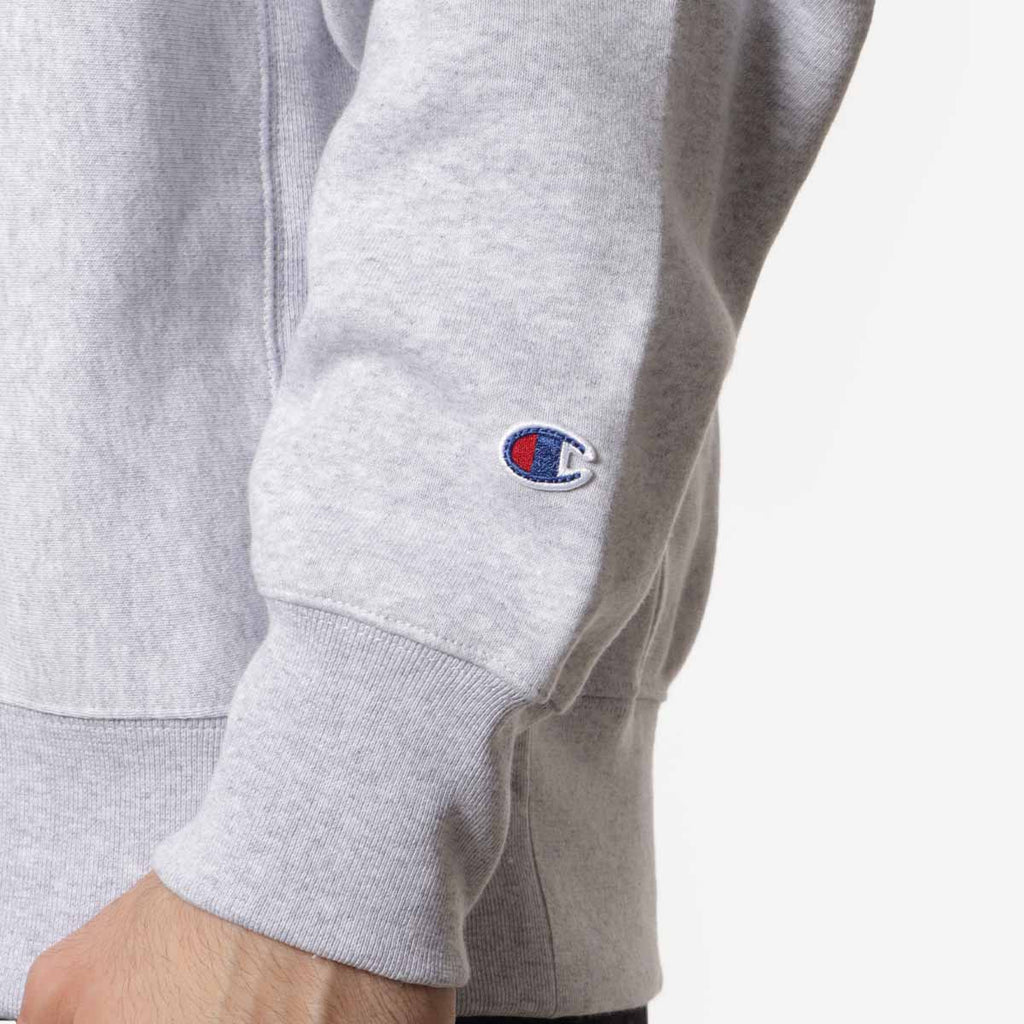 Champion Reverse Weave Crewneck Sweatshirt, Light Grey, Detail Shot 3